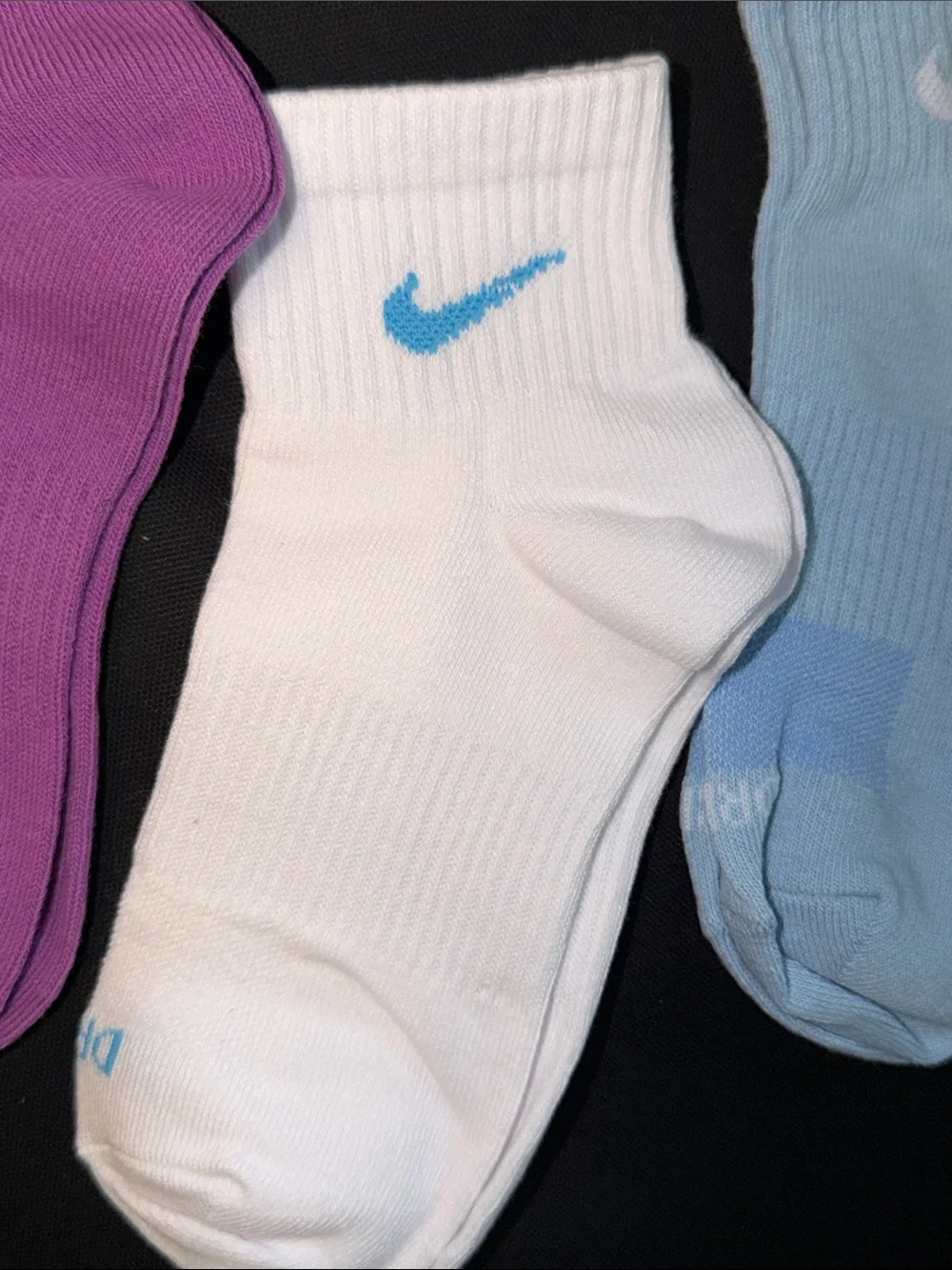 Nike Women's Ankle Socks - Purple, White, Light Blue (3-Pack)